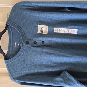 SONOMA BRAND MEN'S BLUE LONG SLEEVE HENLEY SHIRT SIZE MEDIUM